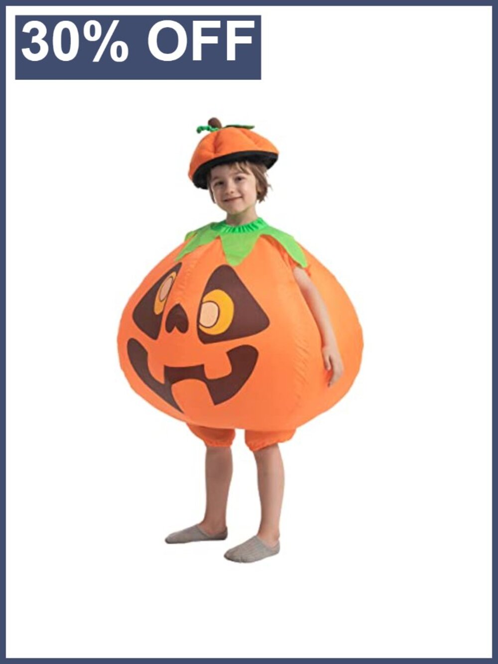 Kids Inflatable Pumpkin Halloween Costume Full Body Blow Up Suit